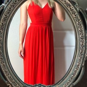 Stunning candy apple red maxi gown